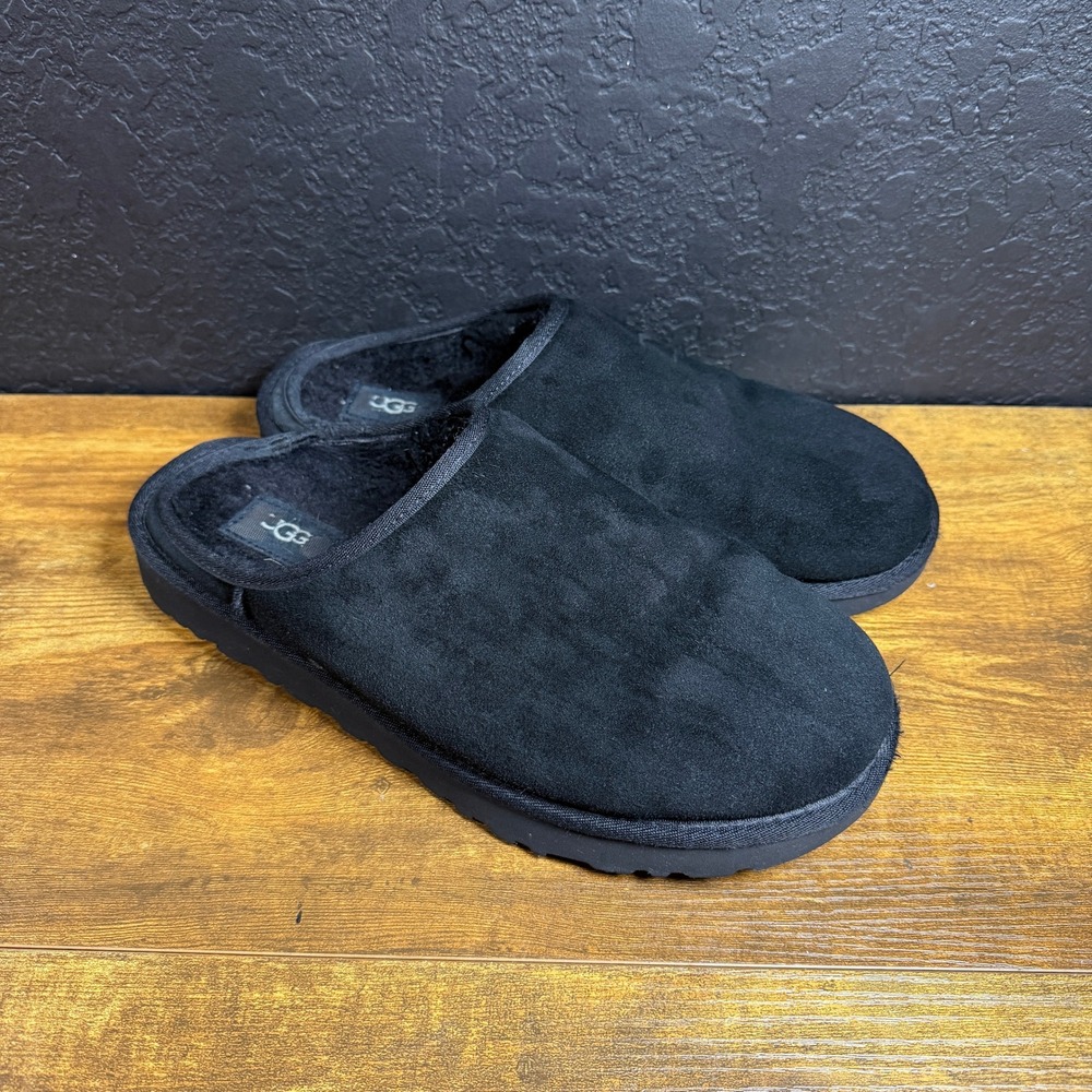 UGG Tasman LTA 1129290 Black Suede Slipper Clog Mens Size 11